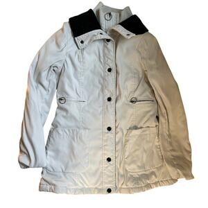 Banana Republic Small White Parka Jacket Heavy Duty Ski Snowboard Winter Coat